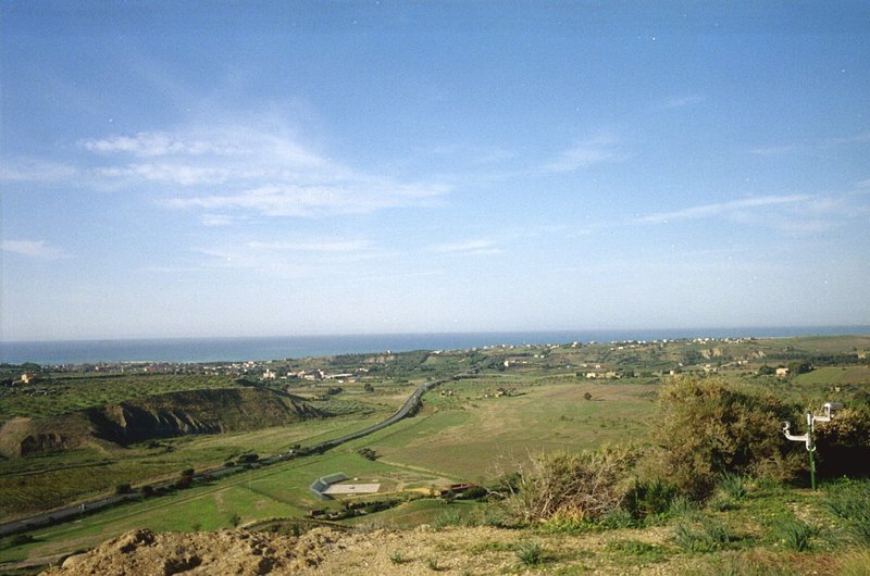 Open landscape of Sicily, Italy, the Mediterranean's largest wine-producing island
