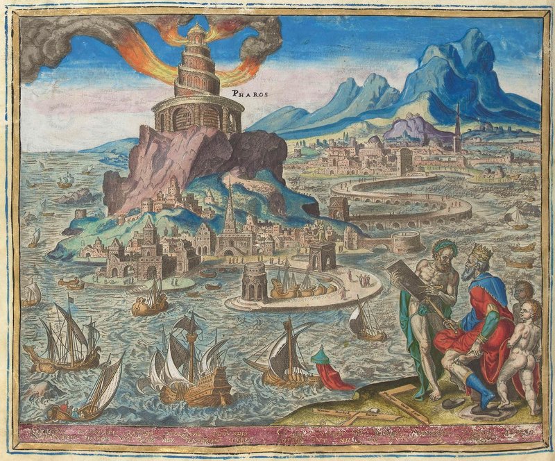 16th-century engraving of the Lighthouse of Alexandria by Philip Galle