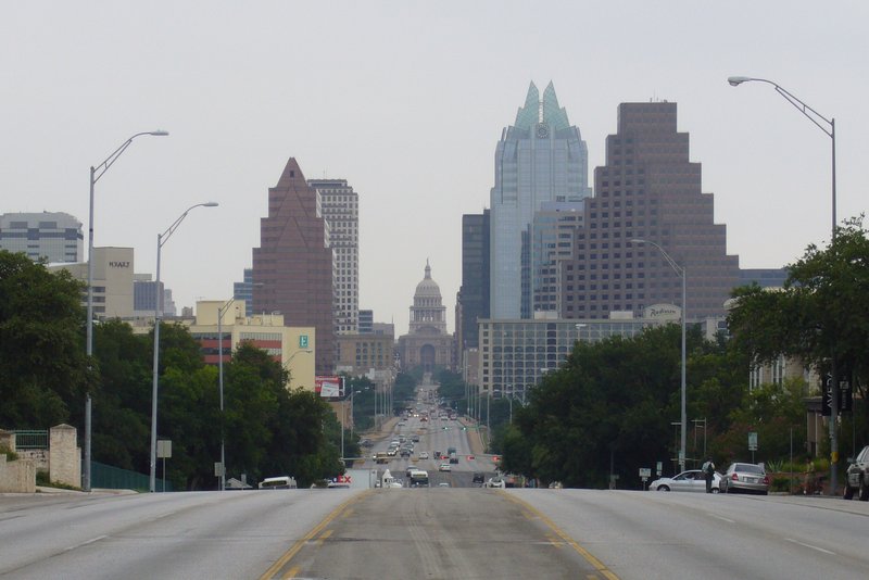 South Congress Avenue looking north toward the Texas State Capitol