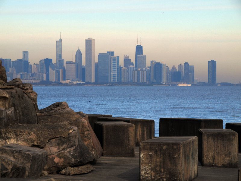 Chicago skyline from Promontory Point, Hyde Park