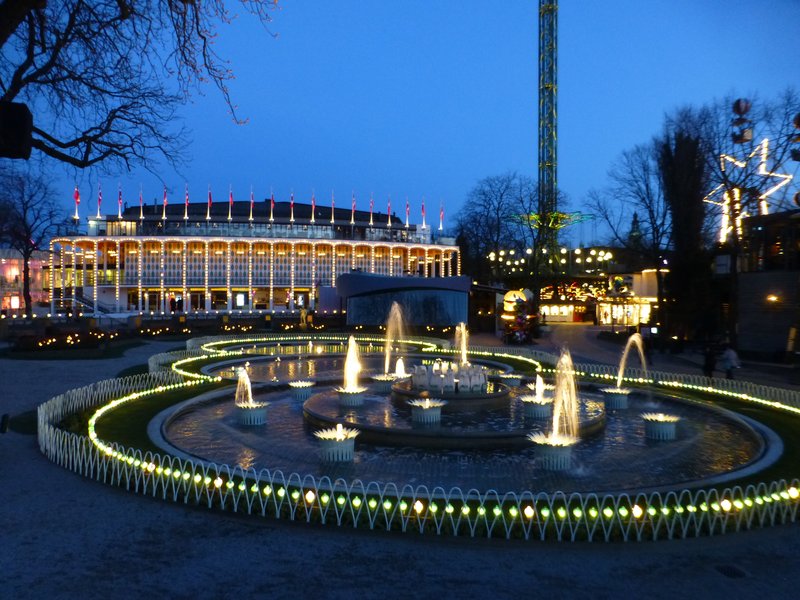 Tivoli Gardens at night