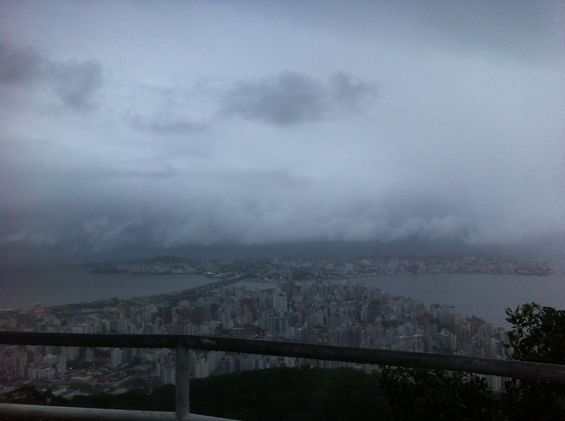 Panoramic view from Mirante do Morro da Cruz over Florianópolis