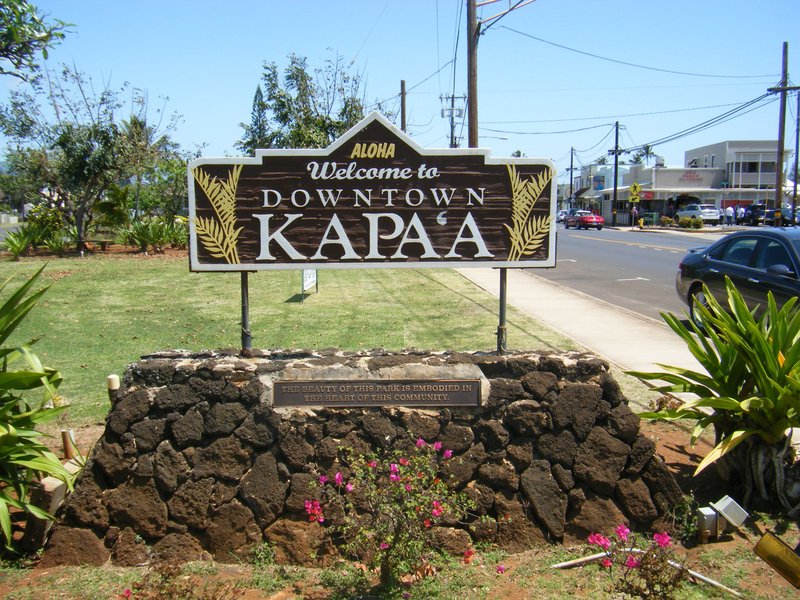 Kapa'a Town main street, Coconut Coast, Kauai