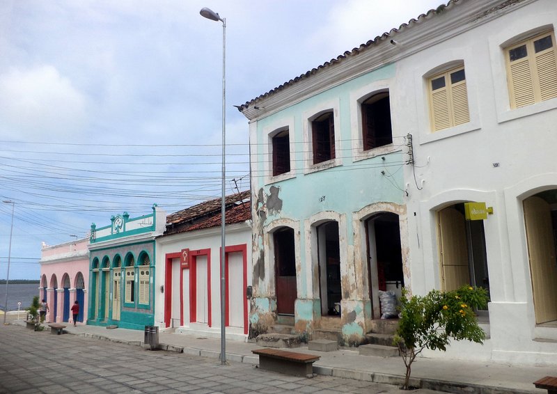 Cobblestone street in the historic center of Marechal Deodoro, Alagoas