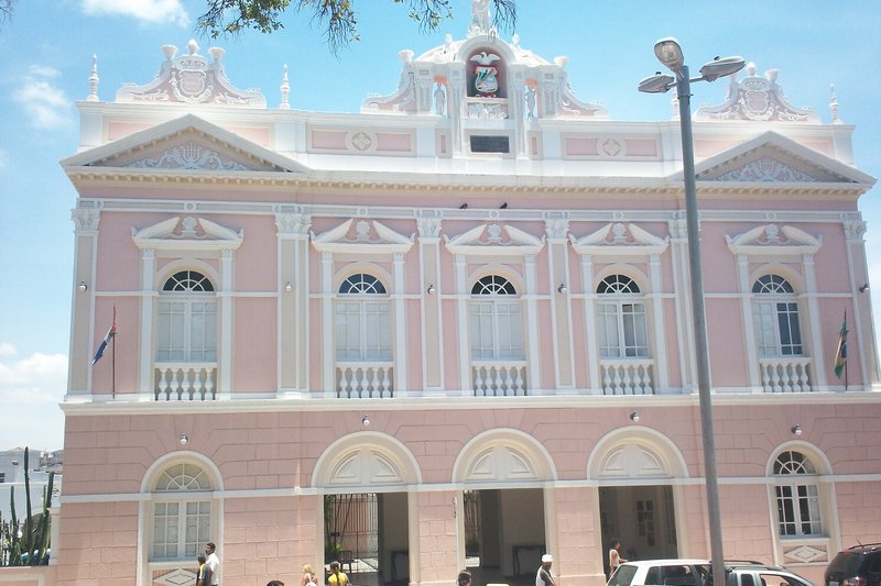 Teatro Deodoro neoclassical facade in the historic center of Maceió