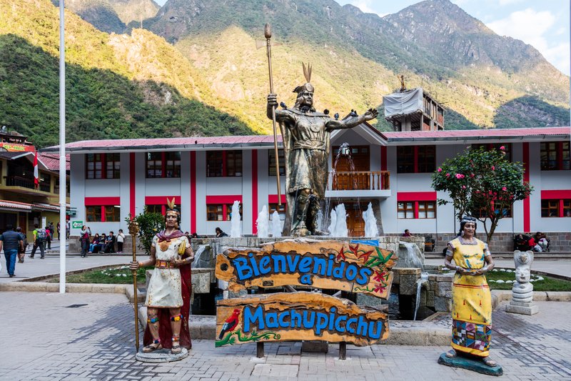 Aguas Calientes town on the Urubamba River, Peru