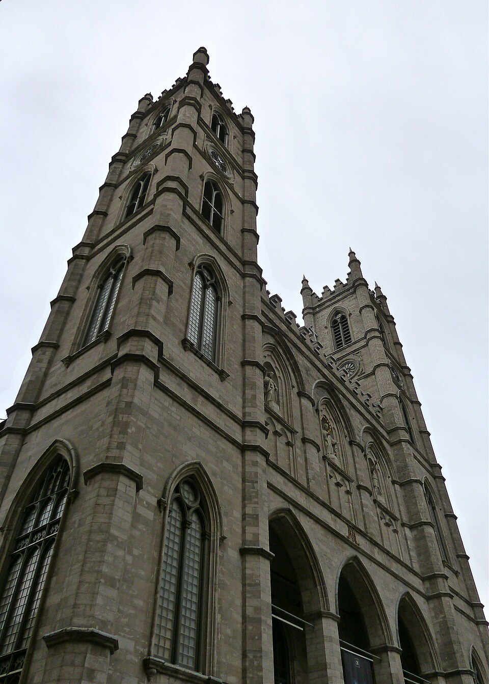 Notre-Dame Basilica Montreal Gothic Revival interior and facade