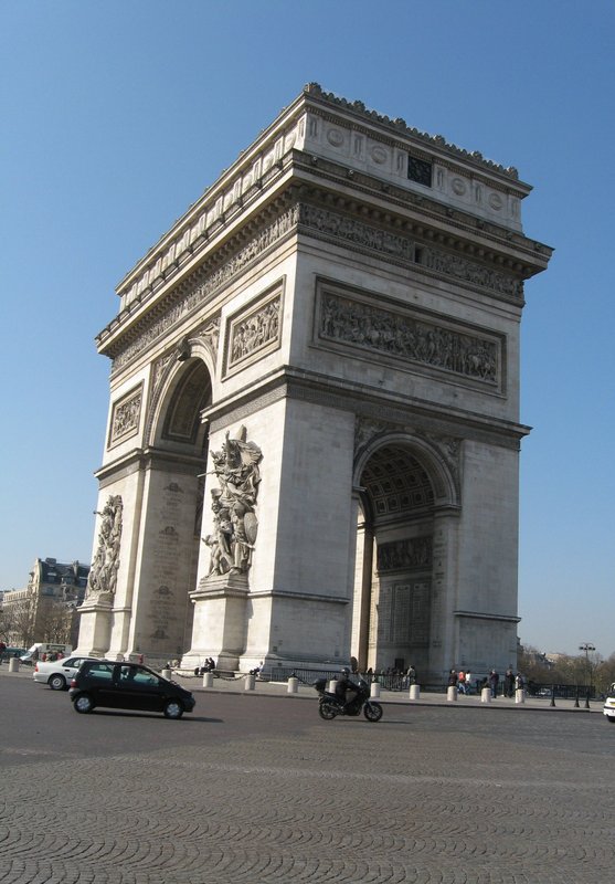 Arc de Triomphe at the top of the Champs-Élysées