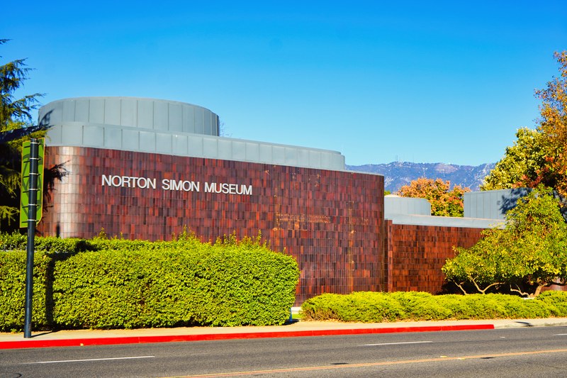 Norton Simon Museum facade with red tile cladding