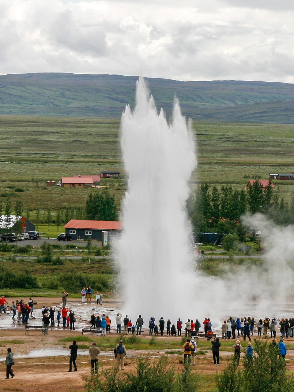 Strokkur erupting at Geysir