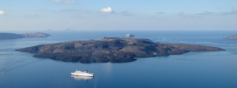 Nea Kameni volcanic island