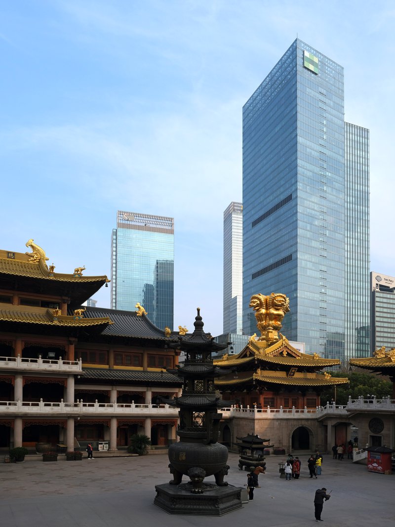 Jing'an Temple gilded Buddhist temple facade Nanjing West Road Shanghai