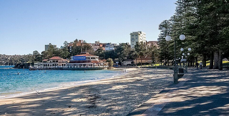 Manly Beach ocean shoreline and northern headland