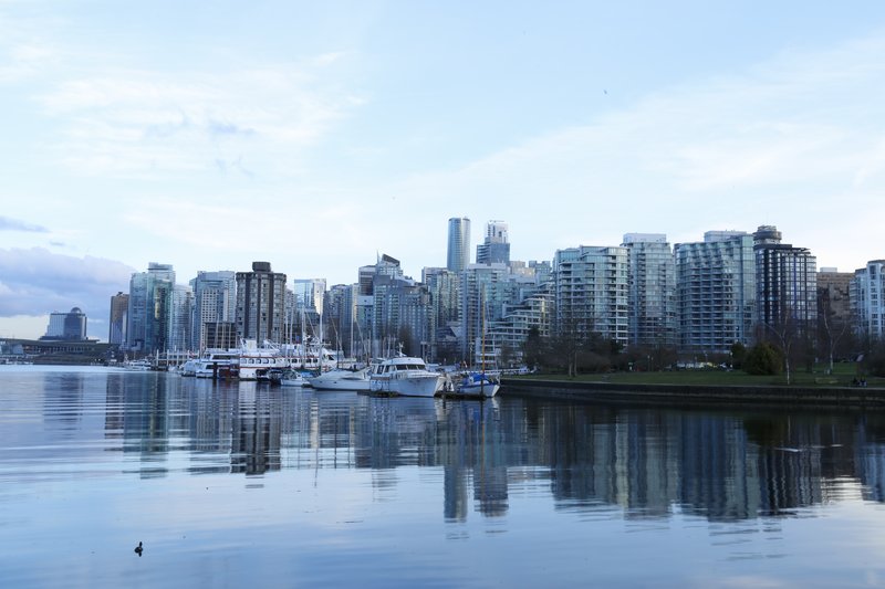 Vancouver skyline viewed from Stanley Park