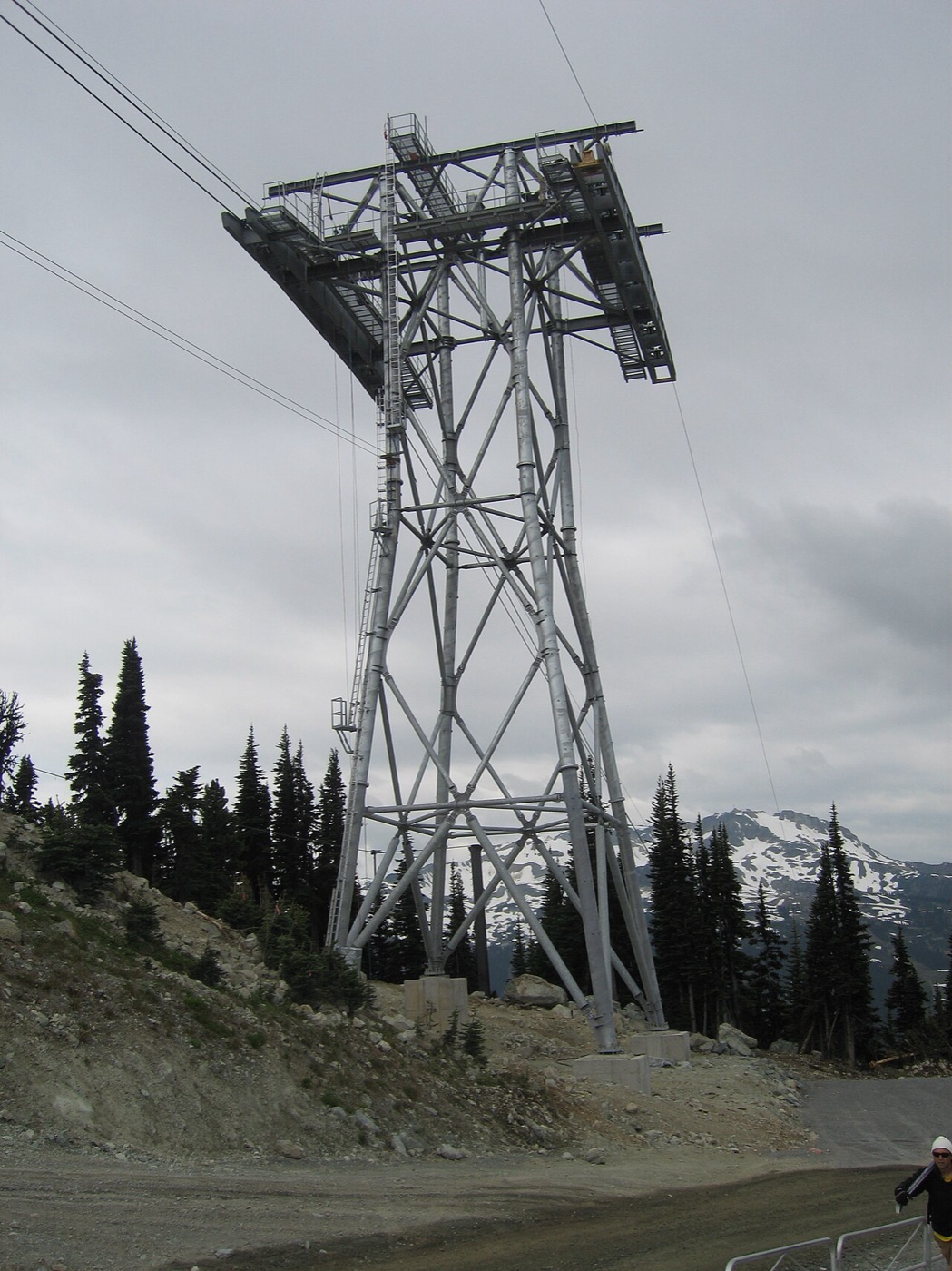 PEAK 2 PEAK Gondola tower above the valley