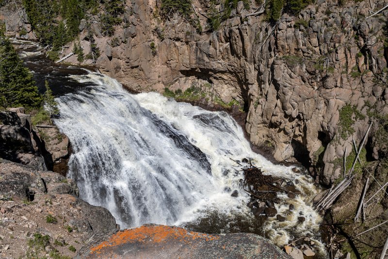Gibbon Falls waterfall on the caldera rim