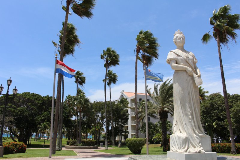 Wilhelmina Park with Queen Wilhelmina statue, Oranjestad, Aruba