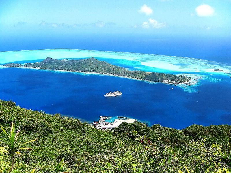 Vaitape Bora Bora from above