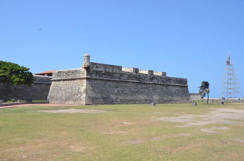 Cartagena city walls and harbor view