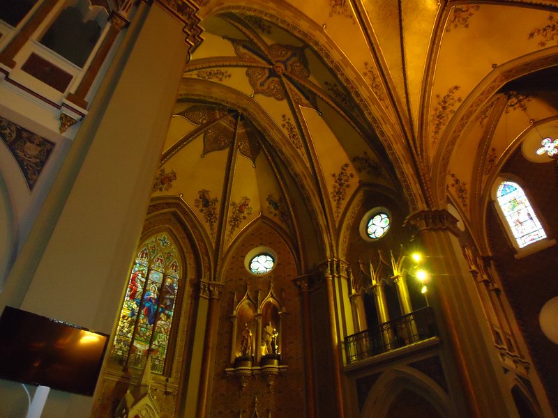 Neo-Gothic towers of the Catedral Metropolitana de Curitiba on Praça Tiradentes