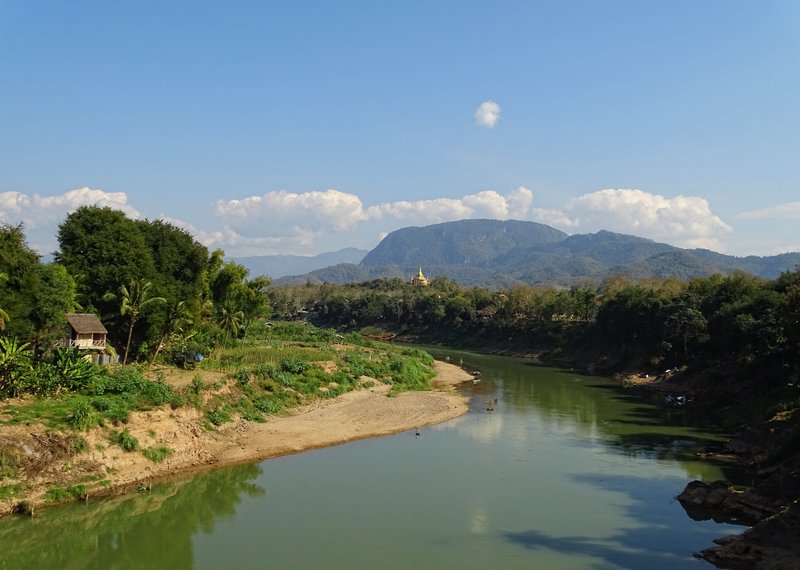 Bamboo bridge over the Nam Khan River, Luang Prabang