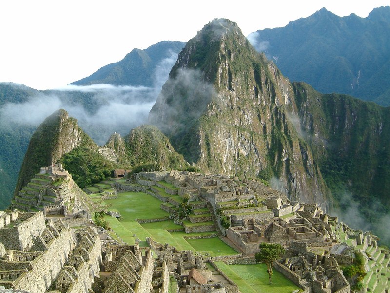 Machu Picchu citadel at sunrise, Peru