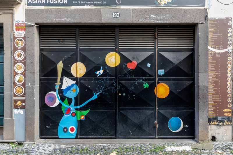 Rua de Santa Maria painted doors art project, Funchal