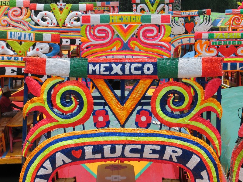 Trajinera boats, Xochimilco, Mexico City