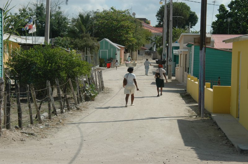 Colourful fishing boats on the jetty at Bayahibe village La Romana