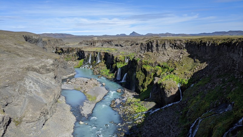 Sigöldugljúfur canyon of waterfalls