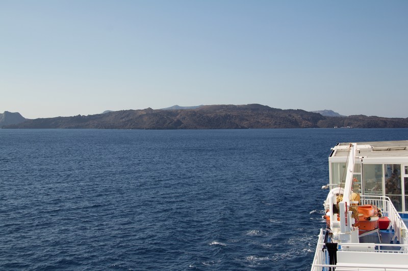 Nea Kameni volcanic island